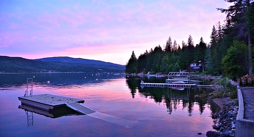 Panoramic Evening View by Pat's Pics36, A panoramic evening view from the patio at our place at St. Ives on Shuswap Lake.  (21-06-20-2654-55
