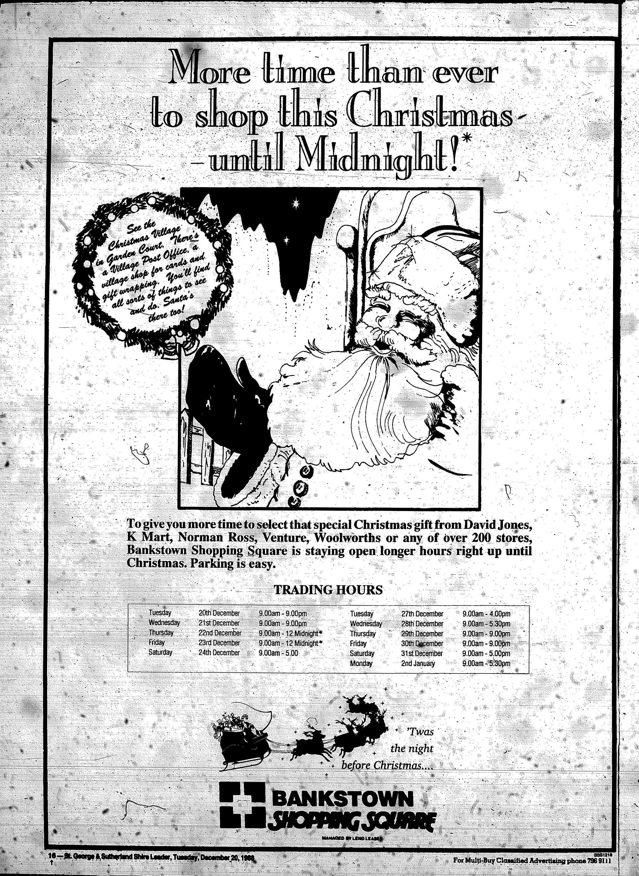 Bankstown Square Christmas Ad December 20 1988 The Leader 16