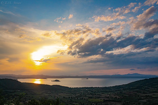 Sunset over Bolsena Lake, Montefiascone, Lazio, Italy
