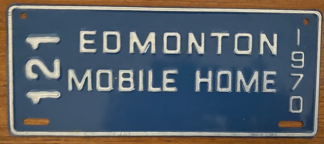1970 Edmonton Mobile Home license plate