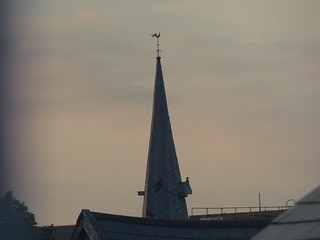 Spire of Barnstaple Parish Church at sunset