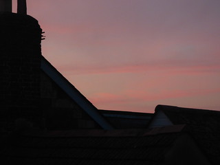Sunset over rooftops from Barnstaple