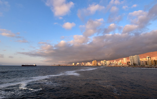 Antofagasta coastline from the Pacific Ocean, Chile