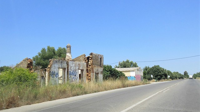 Ruined house at roadside near Luz de Tavira, Portugal