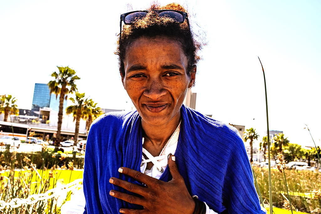 Homeless for 15 years, she's a 36-year-old woman with breast cancer, on 9-7-21--Cape Town