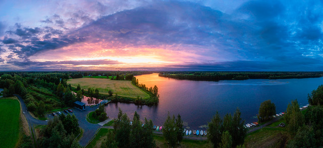 River Oulujoki sunset