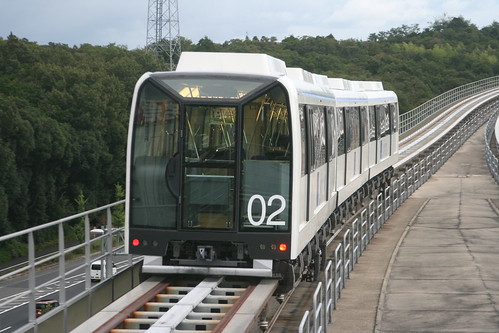 Aichi Rapid Transit 100 series in Koen Nishi.Sta ,Nagakute, Aichi, Japan /Aug 22, 2021