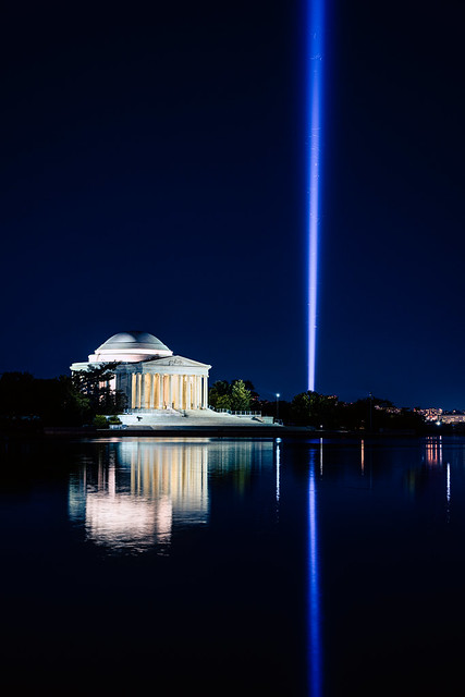 Tribute in Light at the Jefferson Memorial  - 9-11 20th Anniversary Memorial