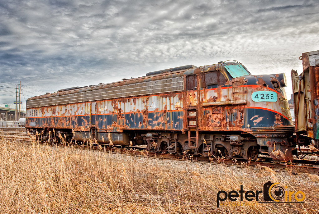 Old Rusty Locomotive near Steelyard Commons in Cleveland, Ohio