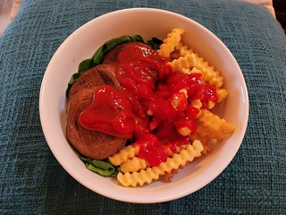 Spinach, Portabello, Fries, Ketchup