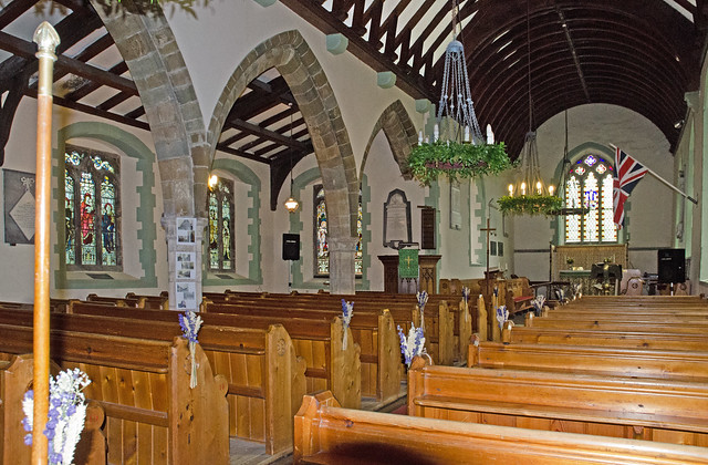 West Ashby, All Saints, interior looking east showing nave, chgancel and north aisle