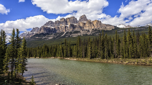 Bow River and Castle Mountain