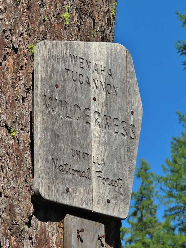 Wenaha-Tucannon Wilderness sign