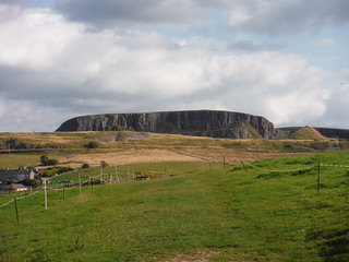 Harpur Hill Quarry, quarryface, from pasture on Grin Low SWC 386 - Buxton Circular via the Dragon's Back