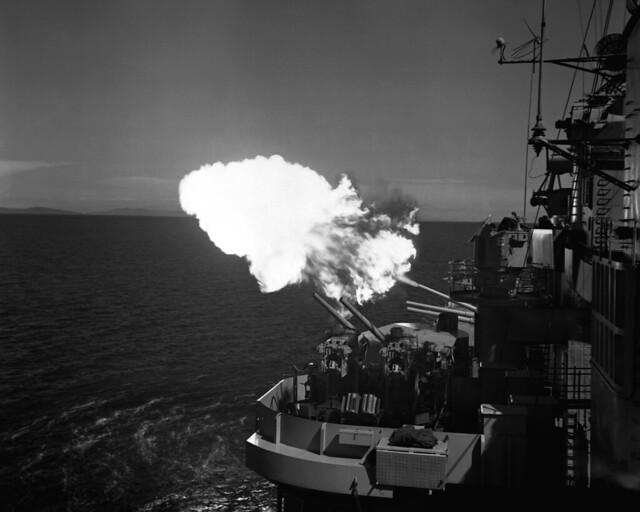 USS Saint Paul (CA-73) shelling Korea 1953.