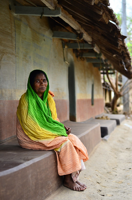 A lady in her village hut: A remote village in Kankrajhore, West Bengal, India.
