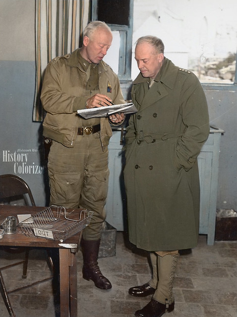 Gen. Dwight Eisenhower and Lt. General Patton in Tunisia, 1943.