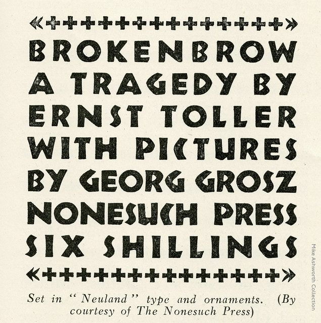 Neuland typeface : used in an advert for 