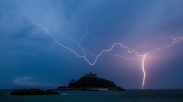 Lightning Over St Michael's Mount