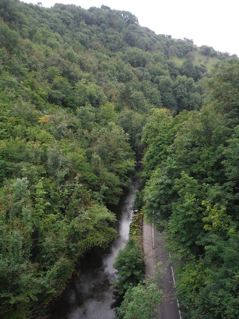 View from Miller's Dale Viaducts, to river below SWC 385 - Buxton Circular or to Monsal Dale (via the Wye Valley)