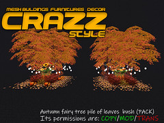 Autumn fairy tree pile of leaves  bush (Pack)