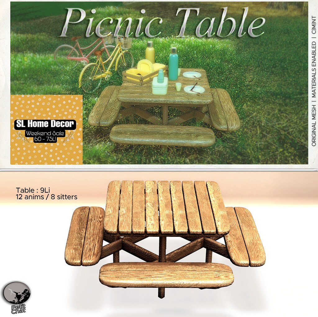 Petit Chat : Picnic Table @ SL Home & Decor weekly Sale