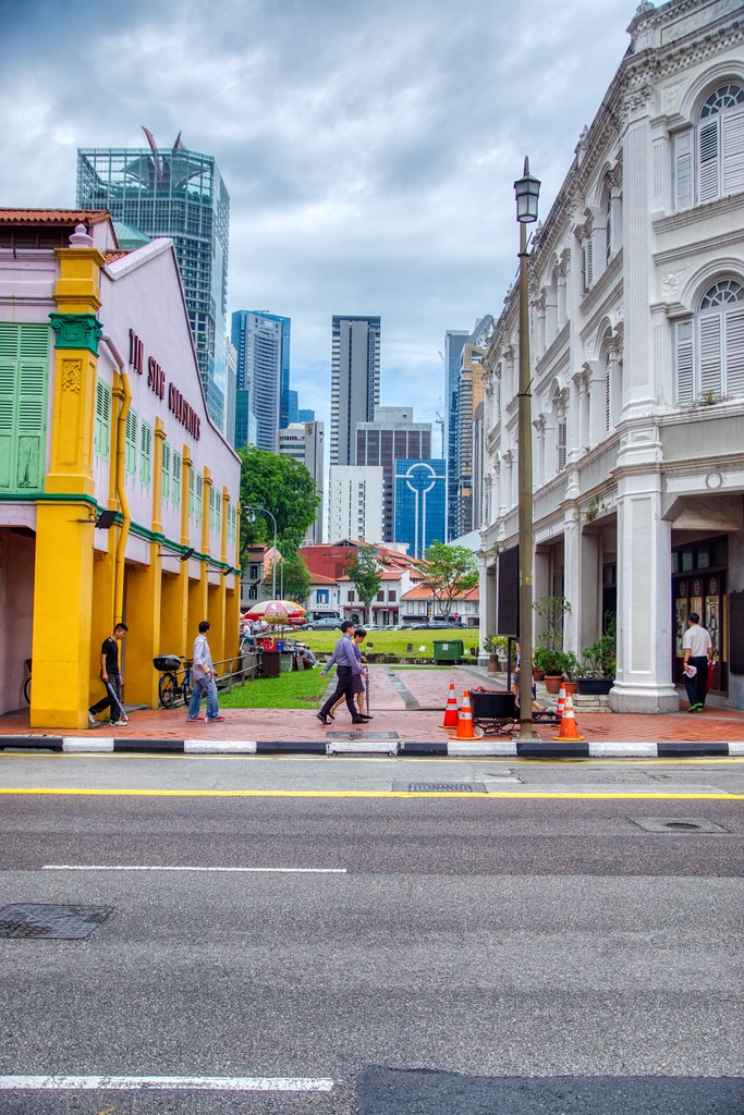 Through the Gap - View from Chinatown towards the Central Business District (CBD) in Singapore