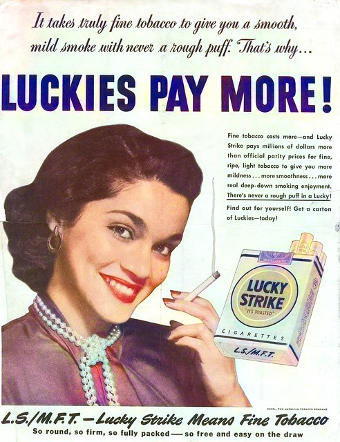 Model Dorothy McDavid in Lucky Strike Ad - circa 1952