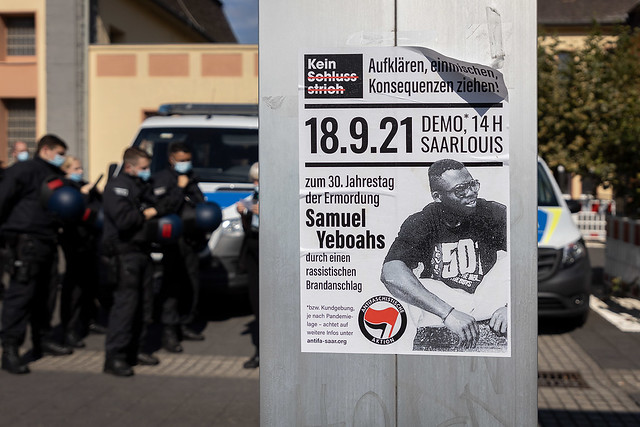 18.09.2021 – Demonstration zum Gedenken an den Mord an Samuel Yeboah in Saarlouis