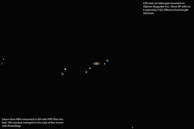 Saturn and 4 Moons x4.5