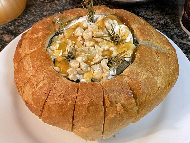 Baked brie in bread