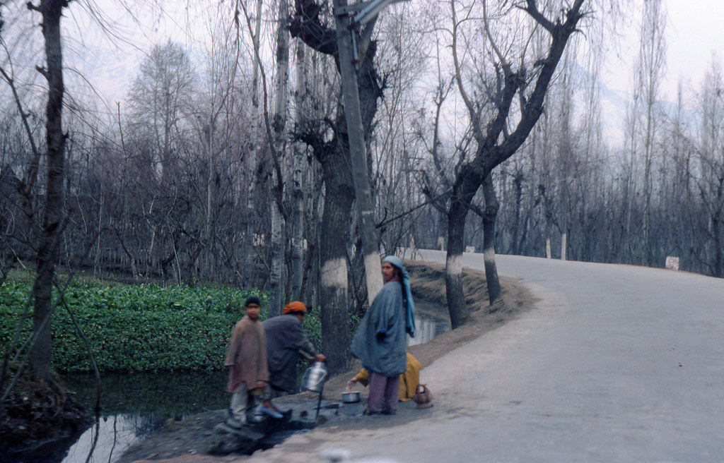 197603_105 road past the floating gardens in Srinagar