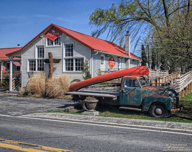 Truck with Canoe at the Lost River Trading Post in Wardensville WV
