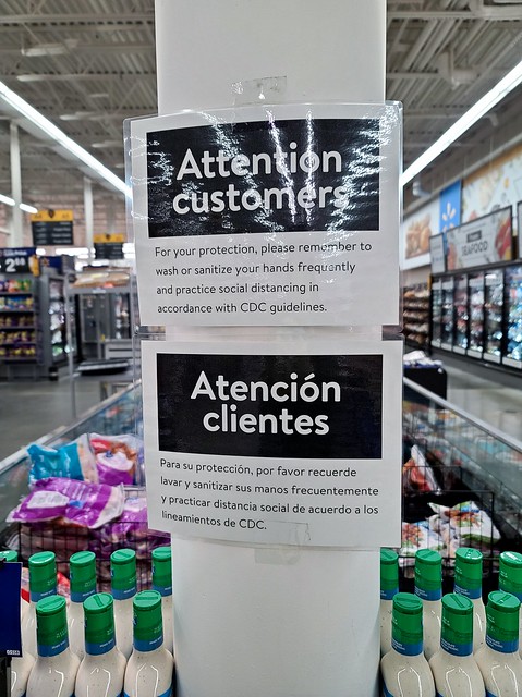 Hand-sanitizing sign at Egg Harbor Walmart