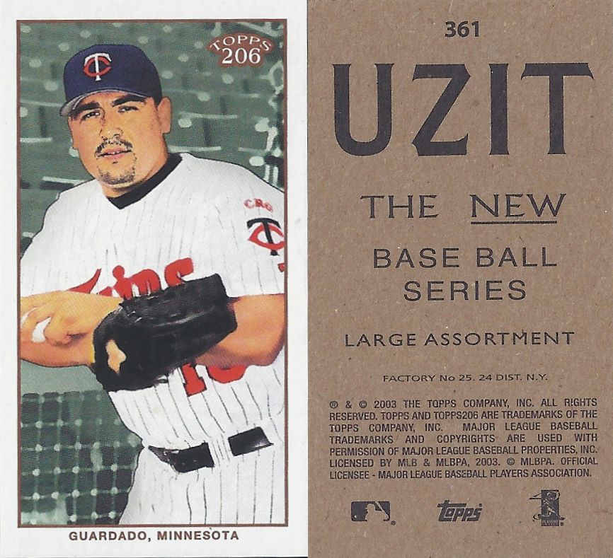 2002 / 2003 - Topps 206 Mini Baseball Card / Series 3 / Uzit - EDDIE GUARDADO #361 (Pitcher) (Minnesota Twins)