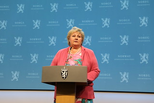 Statsminister Erna Solberg under pressekonferanse | by Statsministerens kontor