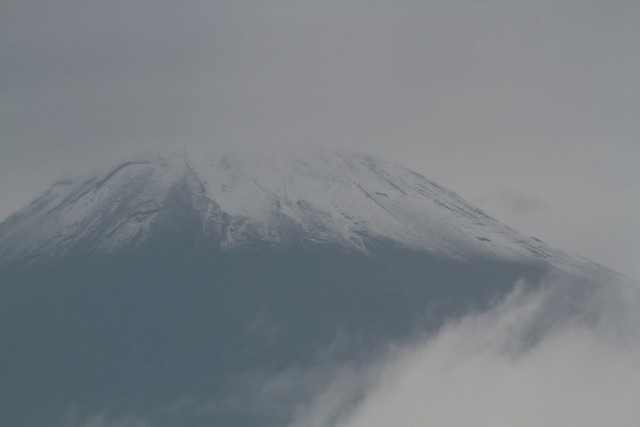 season's first snow on Mount Fuji