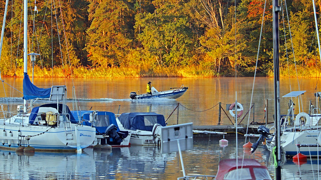 An early morning in Hässelby Strand Stockholm. Boats.