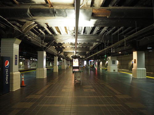 Westbound Red Line platform at Tower City in 2021