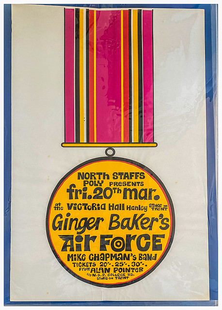Ginger Baker's Air Force - Original Concert Poster - Victoria Hall, Hanley 1970