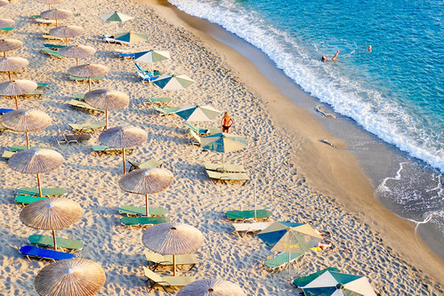 Golden hour at Ammoudi Beach, Crete, Greece