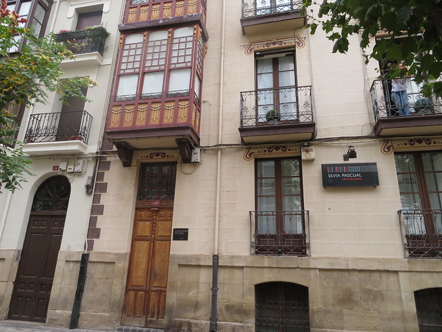 A  variety of doors and balconies,     Calle  Breton de los Herreros, Lagroño, La  Rioja, Spain