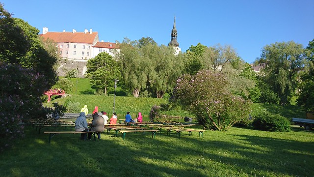 Toompark is on the west side of Tallinn's old town, Estonia. Toompea is in the background.