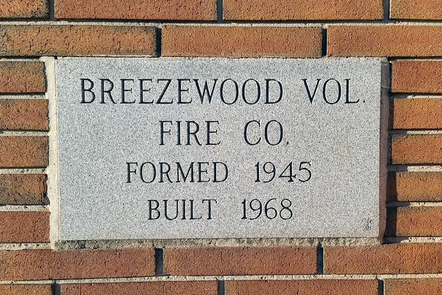 Plaque at Breezewood fire department