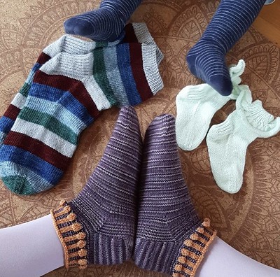 Anna (@kollar.Annie) knit these 6 pairs of socks for a challenge hosted by Beccy of @beccyknits.