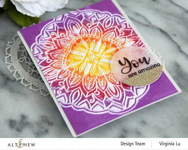 Altenew-Diamond Mandala 3D Embossing Folder-Floral Holo Stamp & Die Bundle -002