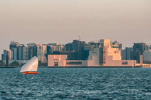 zhunesh museumofislamicart sunset doha qatar cityscape boat seascape canon 650d