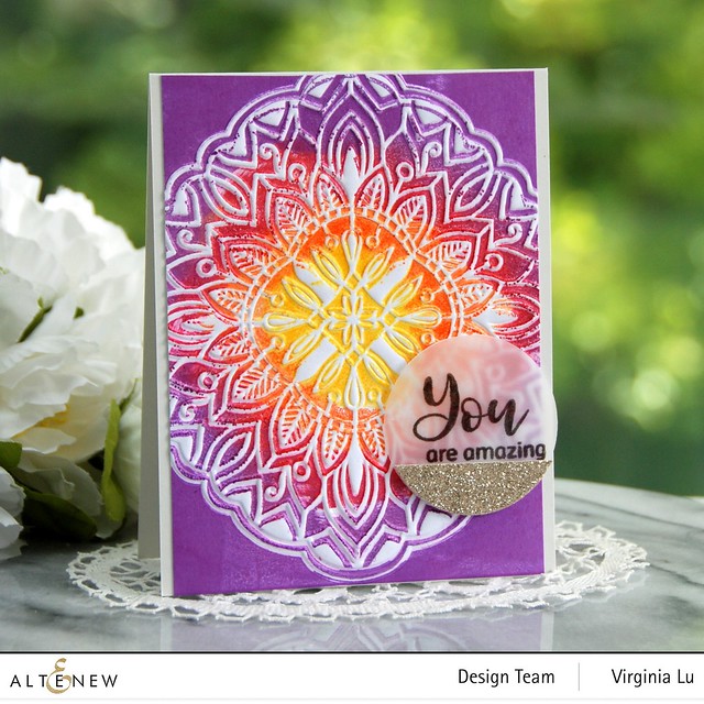 Altenew-Diamond Mandala 3D Embossing Folder-Floral Holo Stamp & Die Bundle