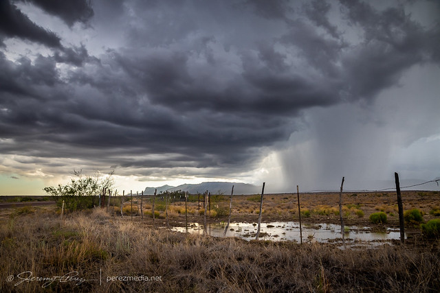 1 June 2021 — Southwest of Carlsbad, New Mexico — Thunderstorm downpour