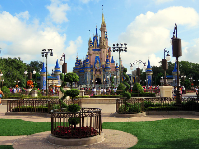 Cinderella Castle and the Plaza Gardens